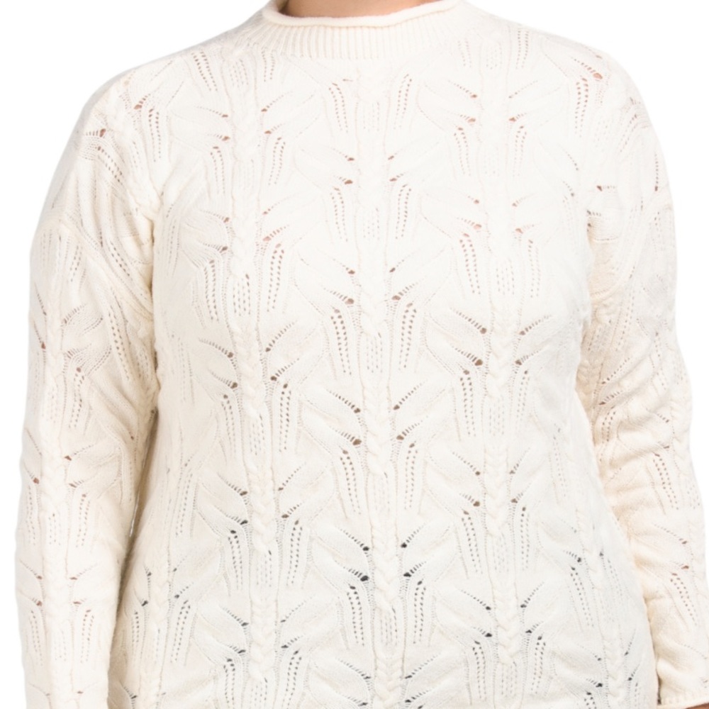 New Plus Textured Mock Neck Sweater View 2